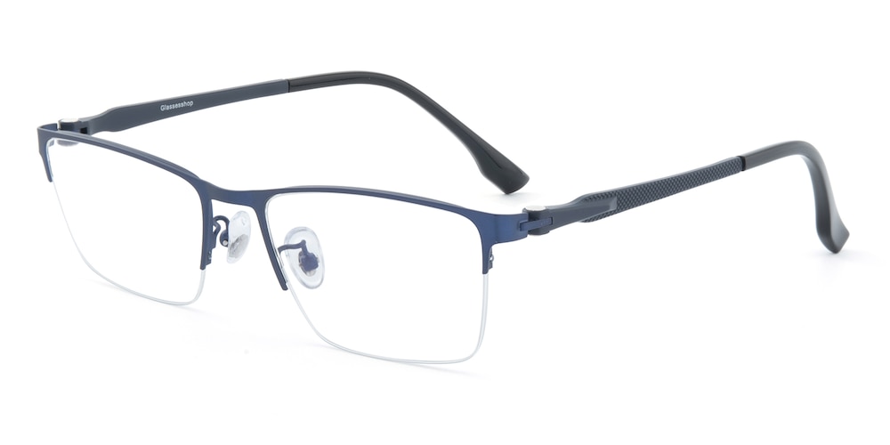 Herry Blue Rectangle Metal Eyeglasses