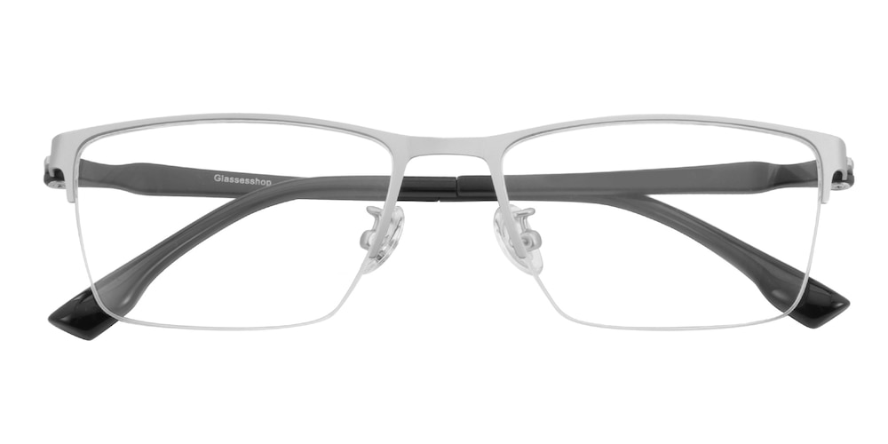 Herry Silver Rectangle Metal Eyeglasses