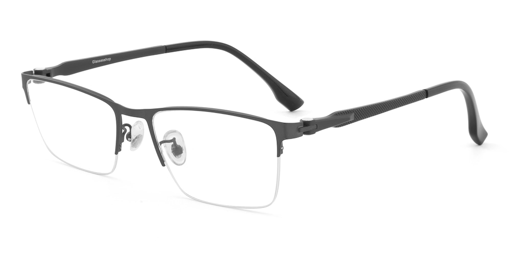 Herry Black Rectangle Metal Eyeglasses