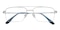 Moore Silver Rectangle Metal Eyeglasses