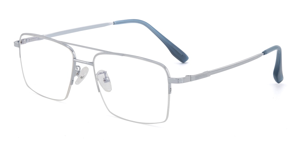Moore Silver Rectangle Metal Eyeglasses