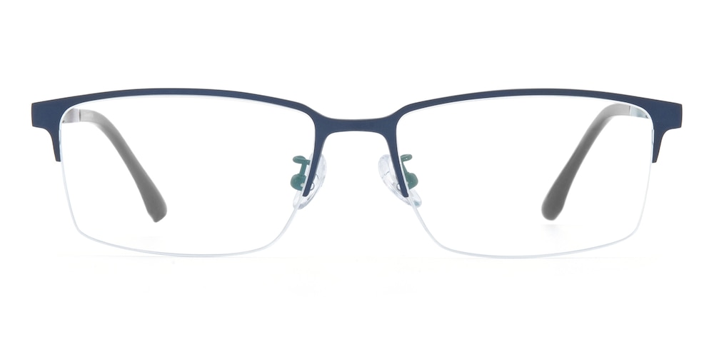Sean Blue Rectangle Titanium Eyeglasses