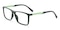 Bruno Black/Green Rectangle TR90 Eyeglasses