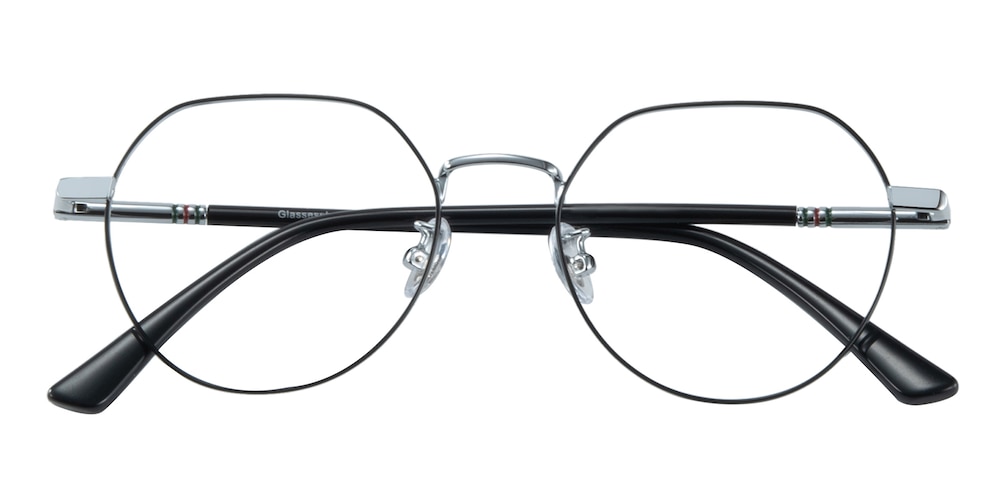 Alva Black/Silver Oval TR90 Eyeglasses