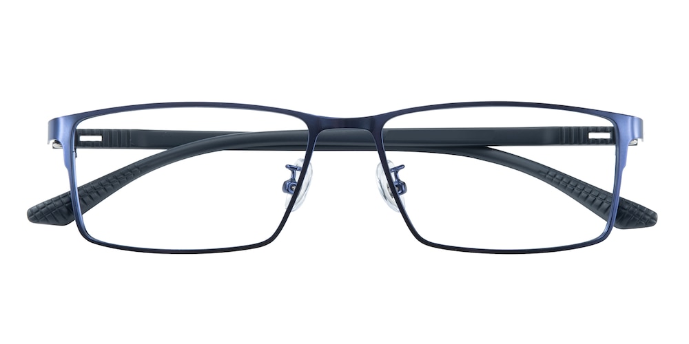 Arnold Blue Rectangle Metal Eyeglasses