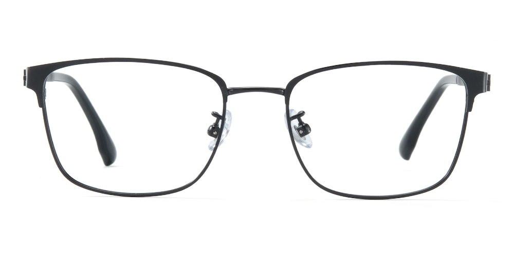 Arvin Black Rectangle Metal Eyeglasses