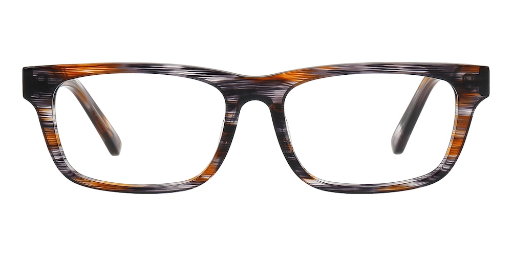 Burbank Brown Stripe Rectangle Acetate Eyeglasses
