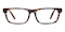 Burbank Brown Stripe Rectangle Acetate Eyeglasses