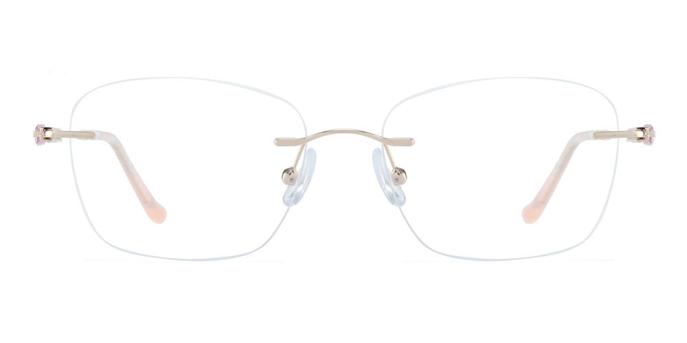Candice Golden Oval Titanium Eyeglasses