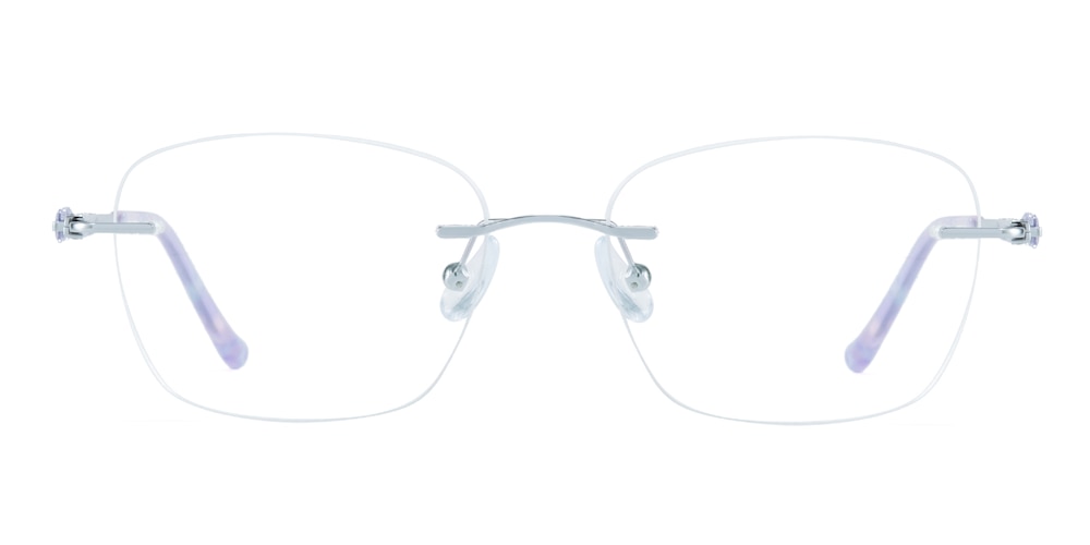 Candice Silver Oval Titanium Eyeglasses