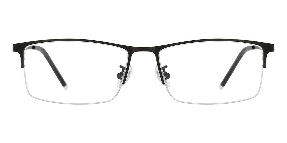 Baron Black Rectangle Metal Eyeglasses
