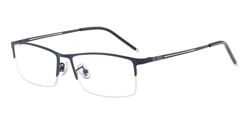 Baron Blue Rectangle Metal Eyeglasses