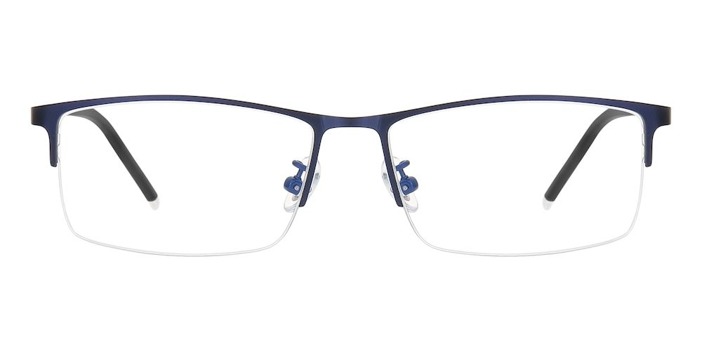 Baron Blue Rectangle Metal Eyeglasses