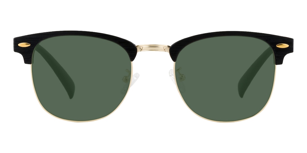 Ogden Black/Golden Polarized Green Browline TR90 Eyeglasses