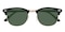 Pasadena Black/Golden Polarized Green Oval TR90 Eyeglasses