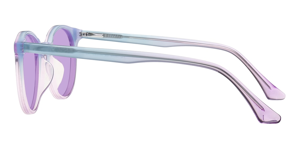 Debby Multicolor Tint Purple 40% Round Acetate Eyeglasses
