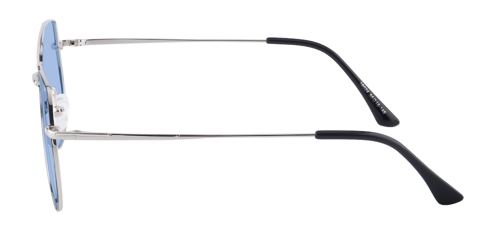 Attis Silver/Black Tint Blue 40% Aviator Metal Eyeglasses