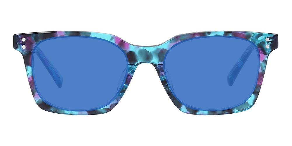 Placerville Multicolor Tint Blue 80% Rectangle Acetate Eyeglasses