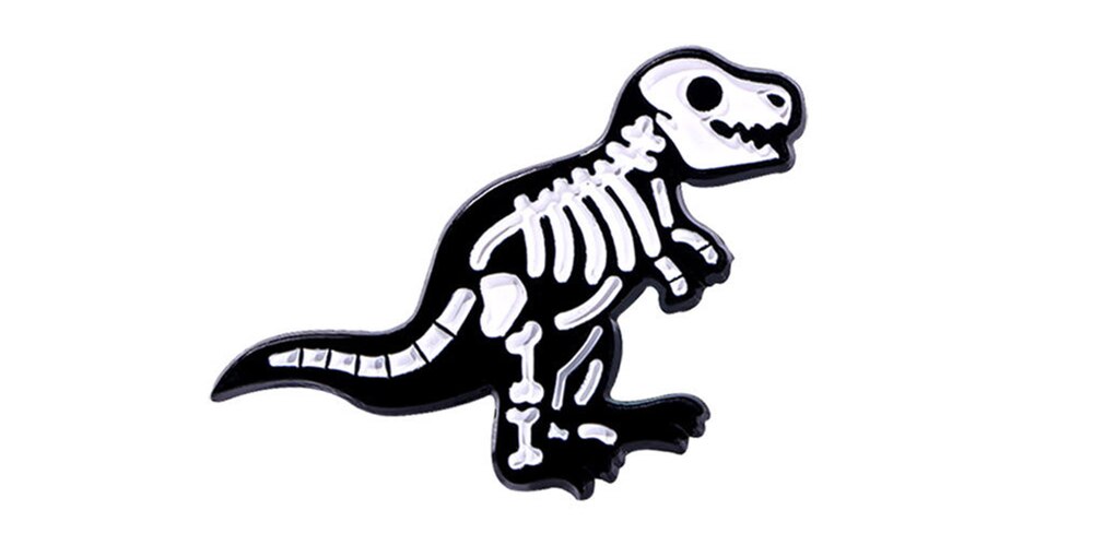 Halloween Skeleton Dinosaur Badge/ Brooch