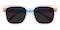 Hackensack Crystal/Blue/Purple Square Acetate Sunglasses