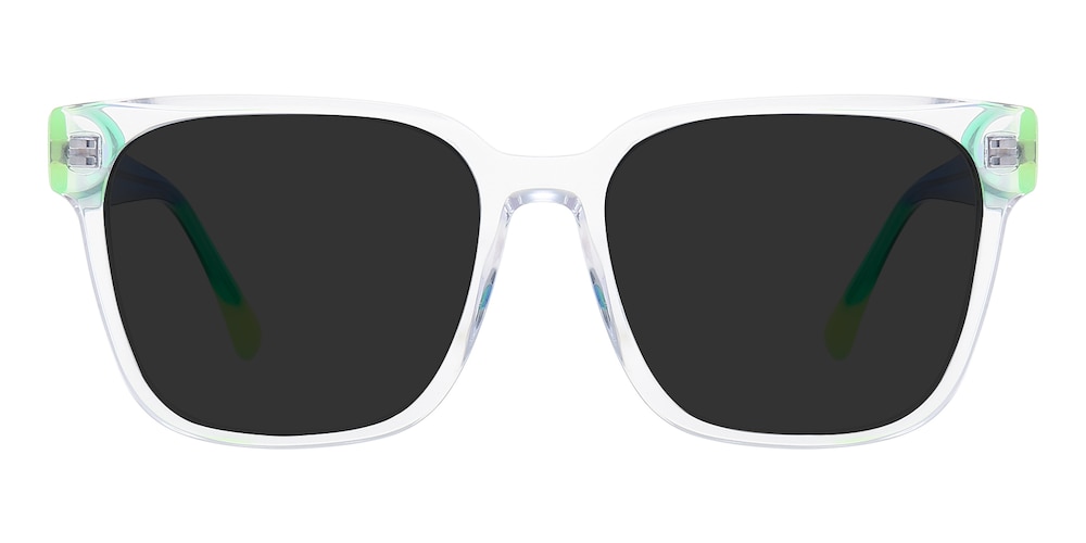 Hackensack Crystal/Blue/Green Square Acetate Sunglasses