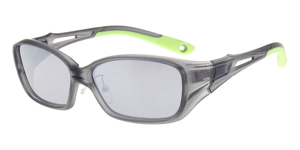 Iowa Gray/Green Rectangle TR90 Sunglasses