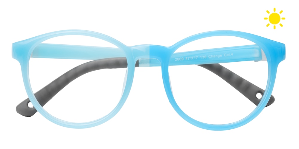 Alice Blue/Gray Round TR90 Eyeglasses