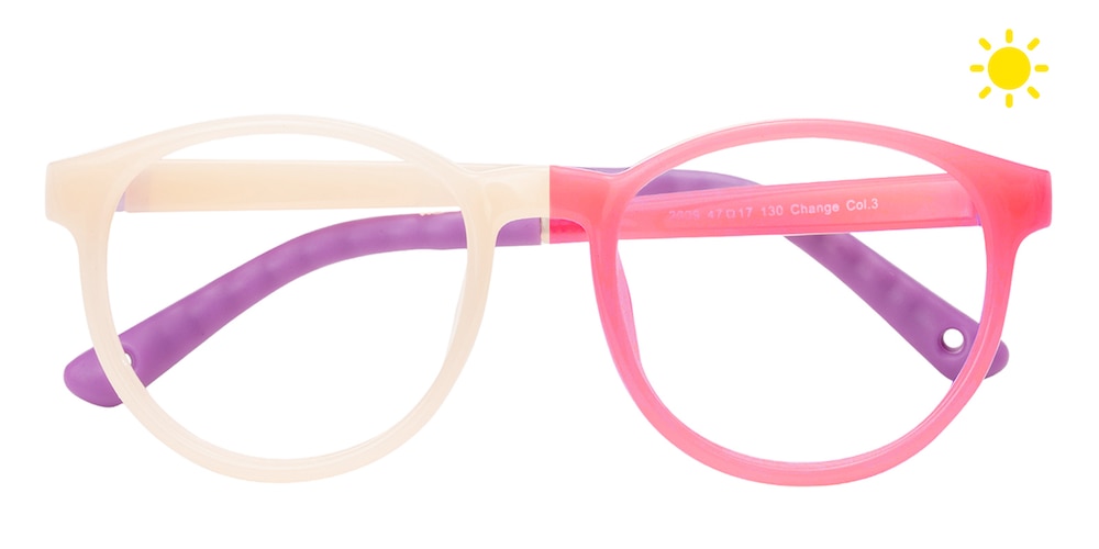 Alice Orange/Cornhusk/Purple Round TR90 Eyeglasses