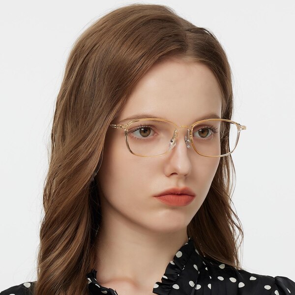 Hearst Rectangle - Orange Eyeglasses