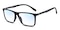 Bruno Black/Gunmetal-Blue Block Pro Rectangle TR90 Eyeglasses