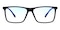 Bruno Black/Gunmetal-Blue Block Pro Rectangle TR90 Eyeglasses