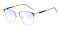 Haywood Black/Rose Gold-Blue Block Pro Oval Metal Eyeglasses