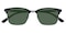 Libra Black/Silver-Polarized Green Rectangle TR90 Eyeglasses