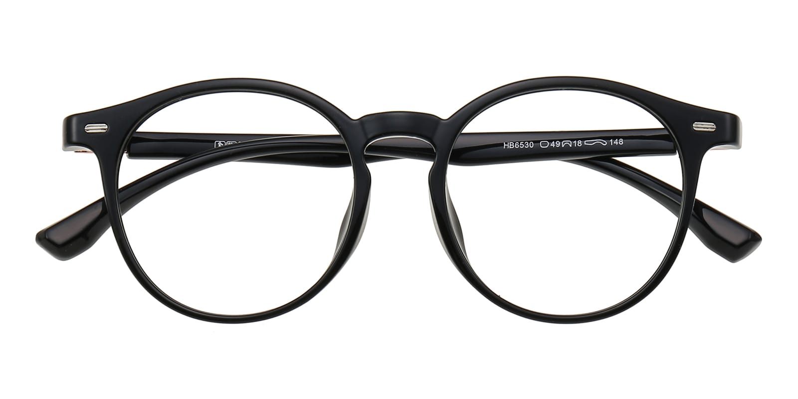 Round Eyeglasses, Full Frame Black TR90 - FP2835