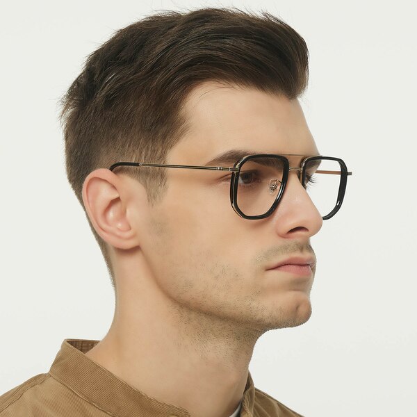 Milton Aviator Black Eyeglasses