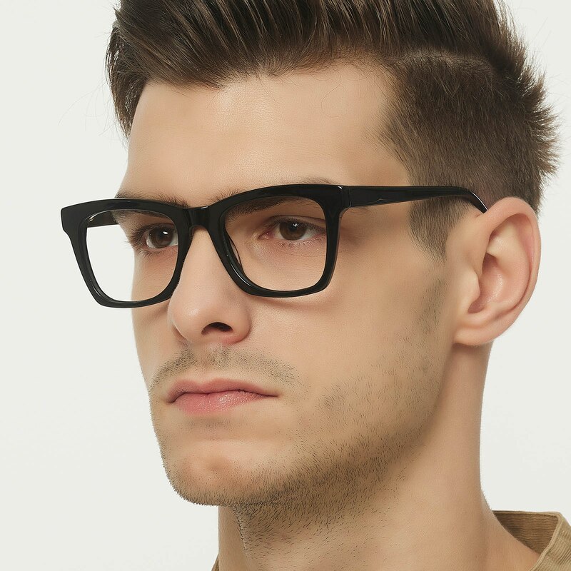 Edmonton Rectangle Black Eyeglasses