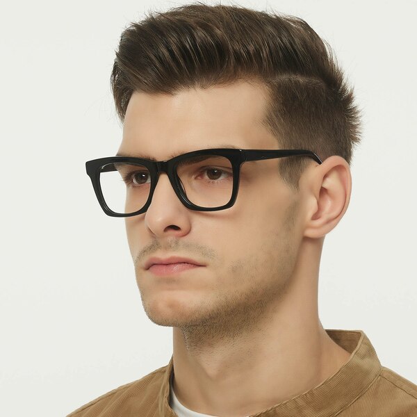 Edmonton Rectangle Black Eyeglasses