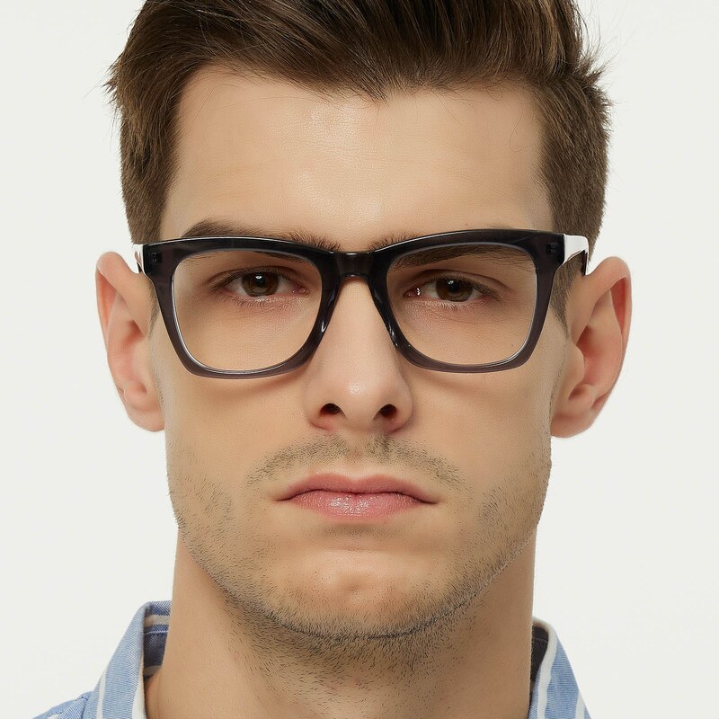 Edmonton Rectangle Gray Eyeglasses