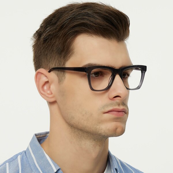 Edmonton Rectangle Gray Eyeglasses