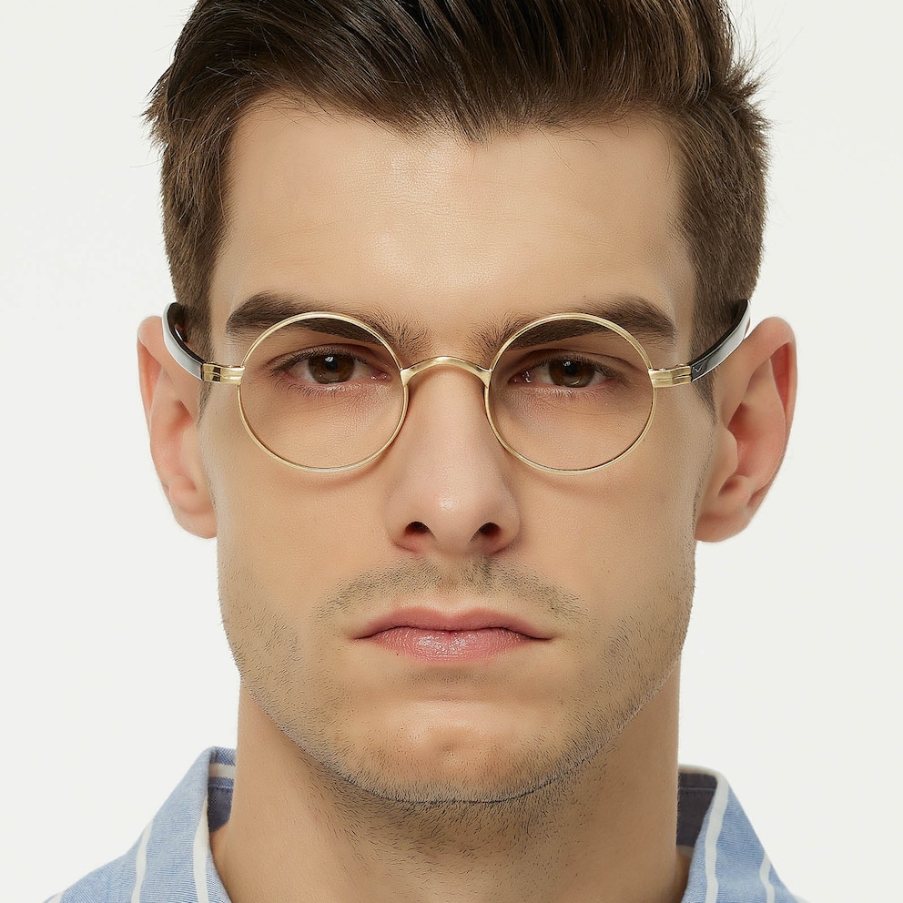 Harold Round - Golden Eyeglasses