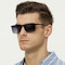 Adrian Black Rectangle Metal Sunglasses