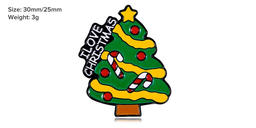 I Love Christmas Tree Badge/ Brooch