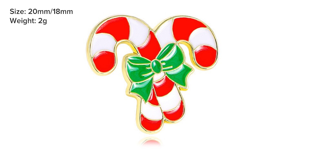 Christmas Cane Badge/ Brooch