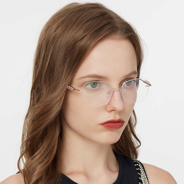 Candice Oval - Golden Eyeglasses