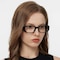 Dana Black Rectangle Plastic Eyeglasses