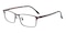 Isaac Brown Rectangle Titanium Eyeglasses
