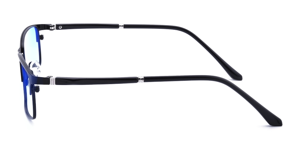 Lyndon Black-Blue Block Pro Rectangle Metal Eyeglasses