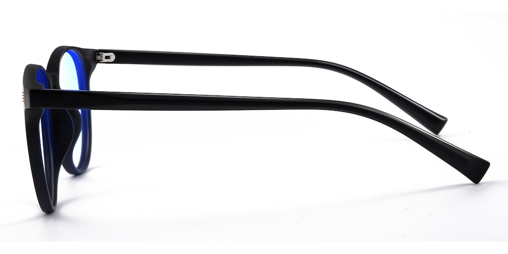 Fitchburg MBlack-Blue Block Pro Round TR90 Eyeglasses