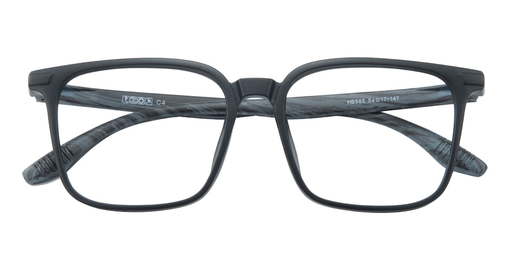 Kansas Mblack/Gray Rectangle TR90 Eyeglasses