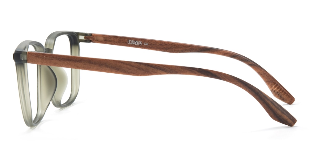 Kansas Green/Brown Rectangle TR90 Eyeglasses